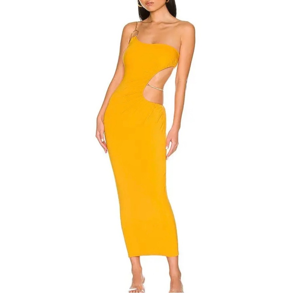 WeWoreWhat One-Shoulder Cutout Maxi Dress in Yellow - Picture 3 of 13